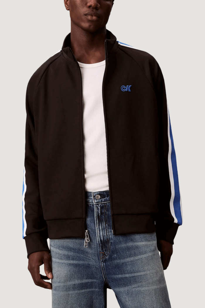 Felpa senza cappuccio Calvin Klein Jeans stretch twill track Nero