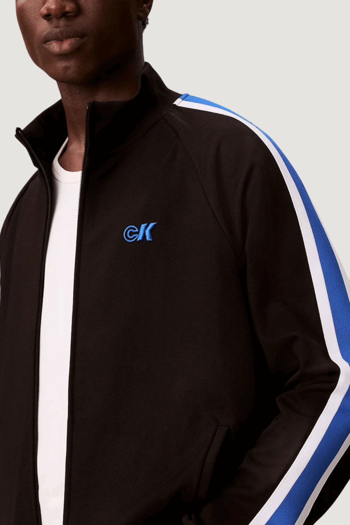 Felpa senza cappuccio Calvin Klein Jeans stretch twill track Nero