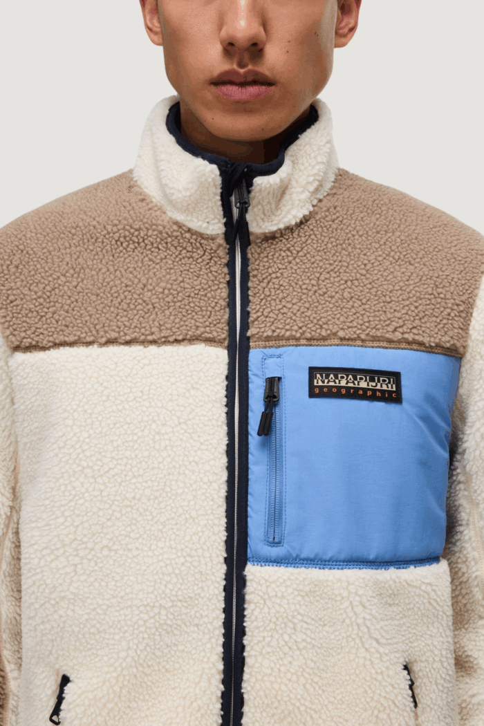 Felpa senza cappuccio Napapijri yupik fz 3 Celeste