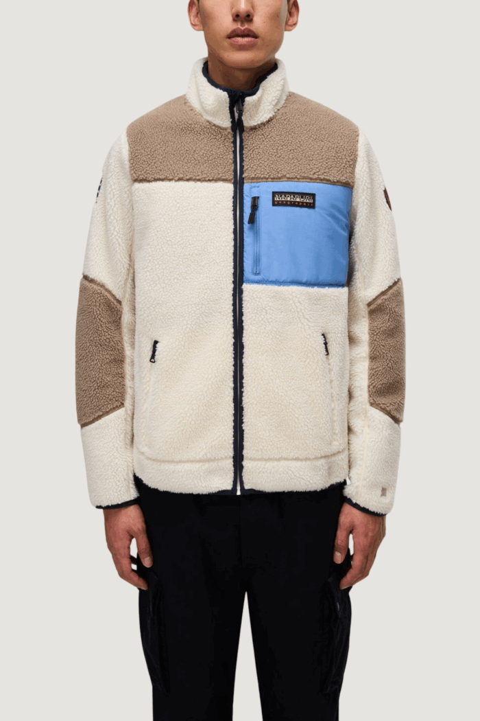 Felpa senza cappuccio Napapijri yupik fz 3 Celeste