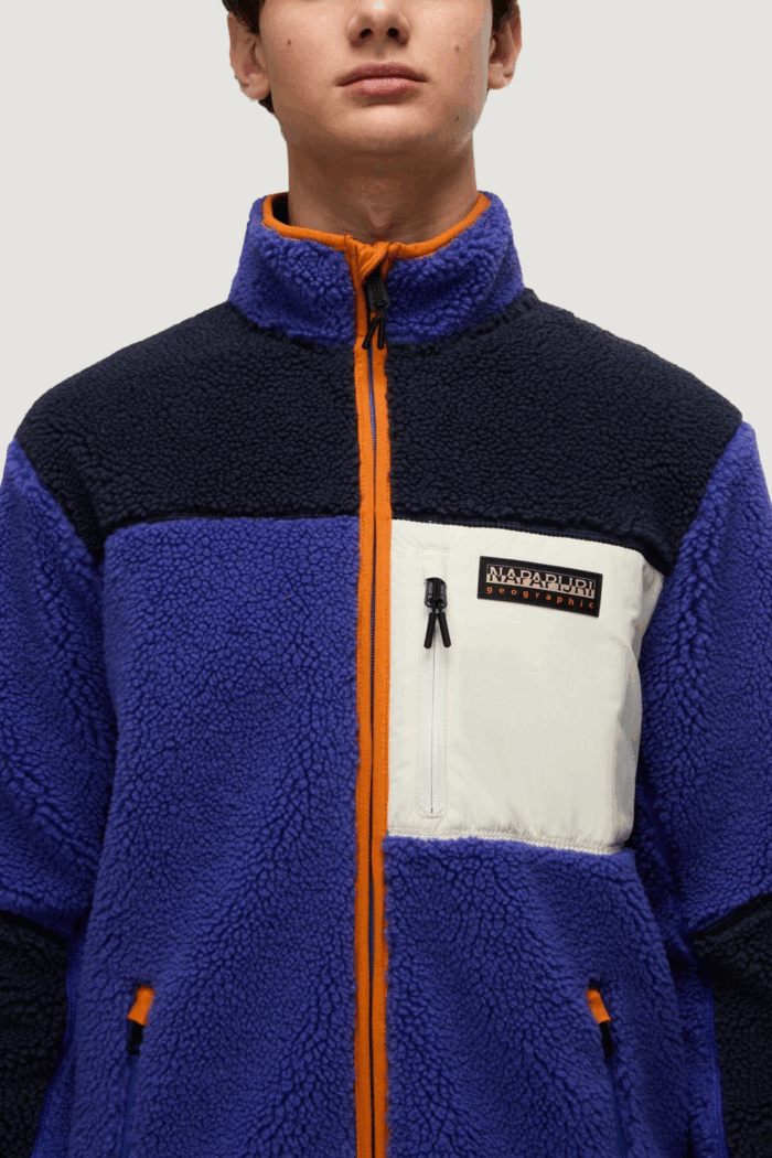 Felpa senza cappuccio Napapijri yupik fz 3 Viola – Blu