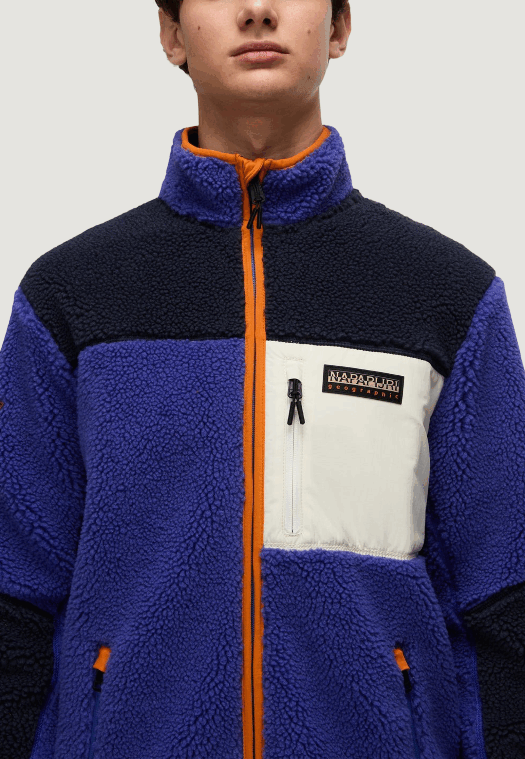 Felpa senza cappuccio Napapijri yupik fz 3 Viola - Blu - Foto 2