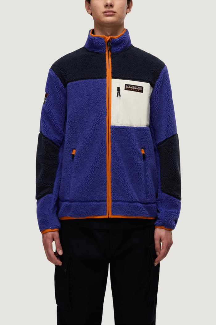 Felpa senza cappuccio Napapijri yupik fz 3 Viola – Blu