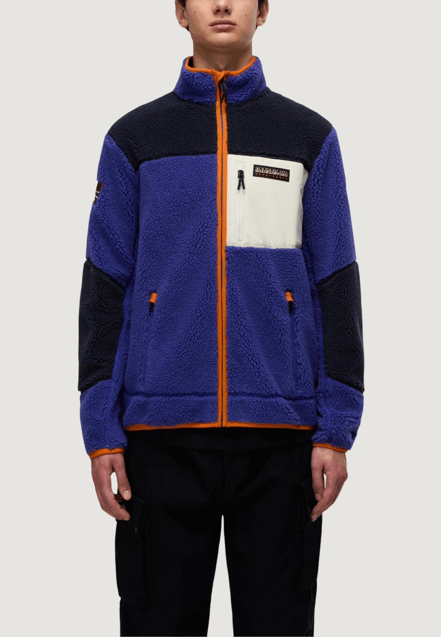 Felpa senza cappuccio Napapijri yupik fz 3 Viola - Blu - Foto 1