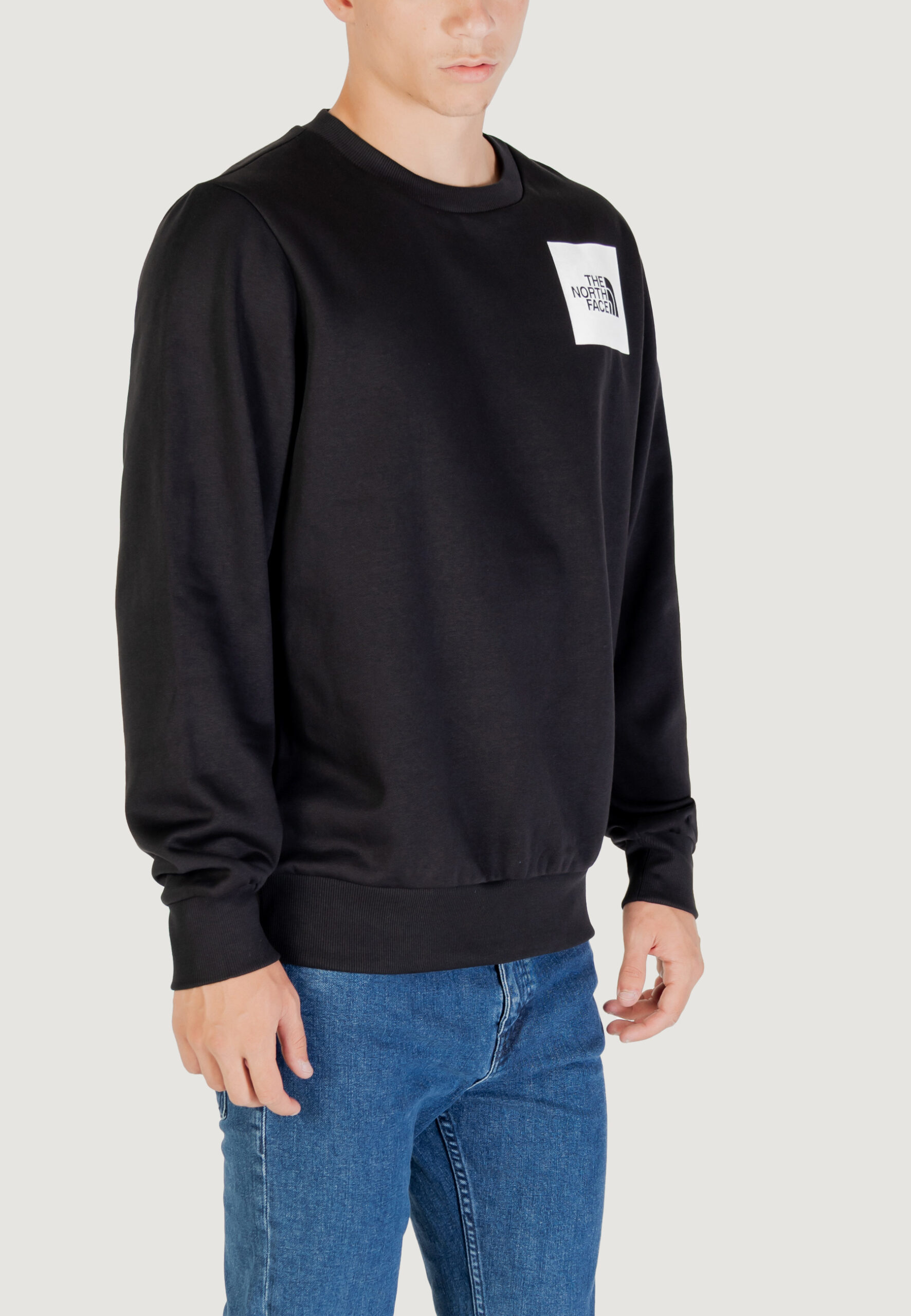 Felpa senza cappuccio THE NORTH FACE m fine crew tnf Nero - Foto 3