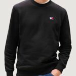 Felpa senza cappuccio Tommy Hilfiger Jeans tjm reg badge crew e Nero - Foto 1