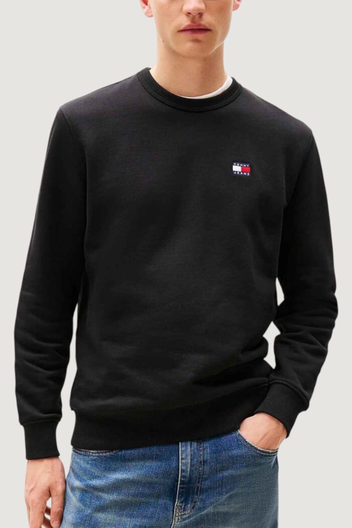 Felpa senza cappuccio Tommy Hilfiger Jeans tjm reg badge crew e Nero