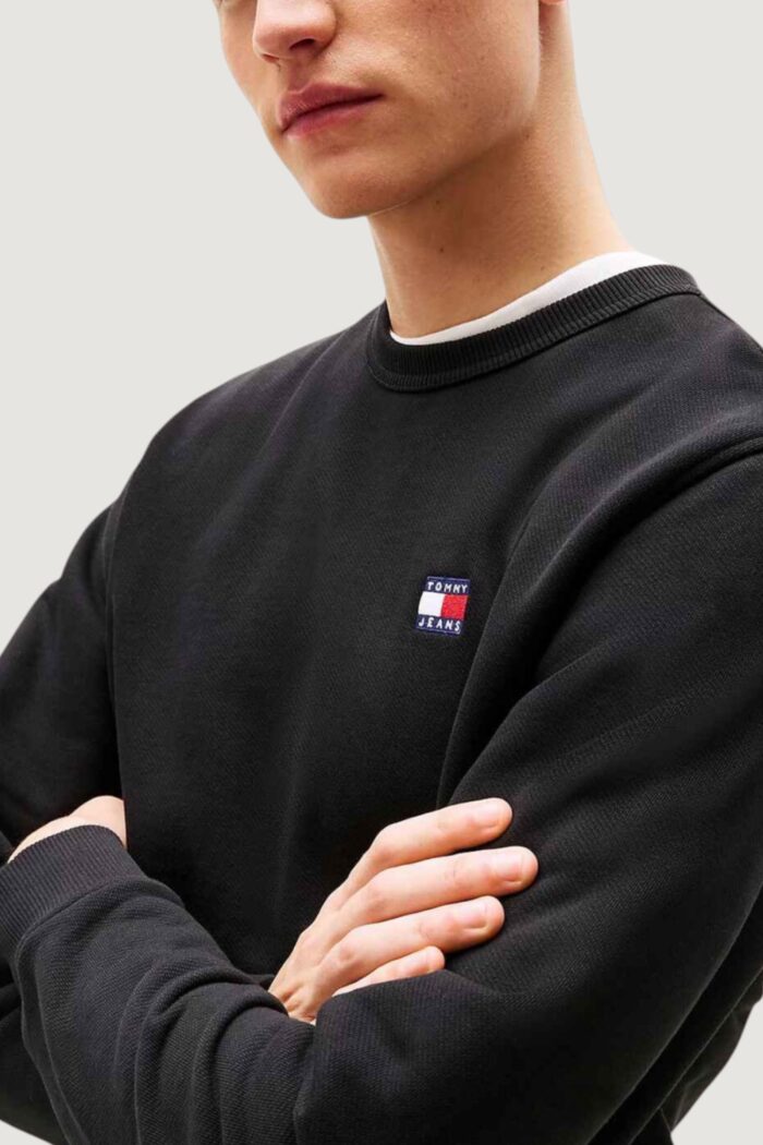 Felpa senza cappuccio Tommy Hilfiger Jeans tjm reg badge crew e Nero