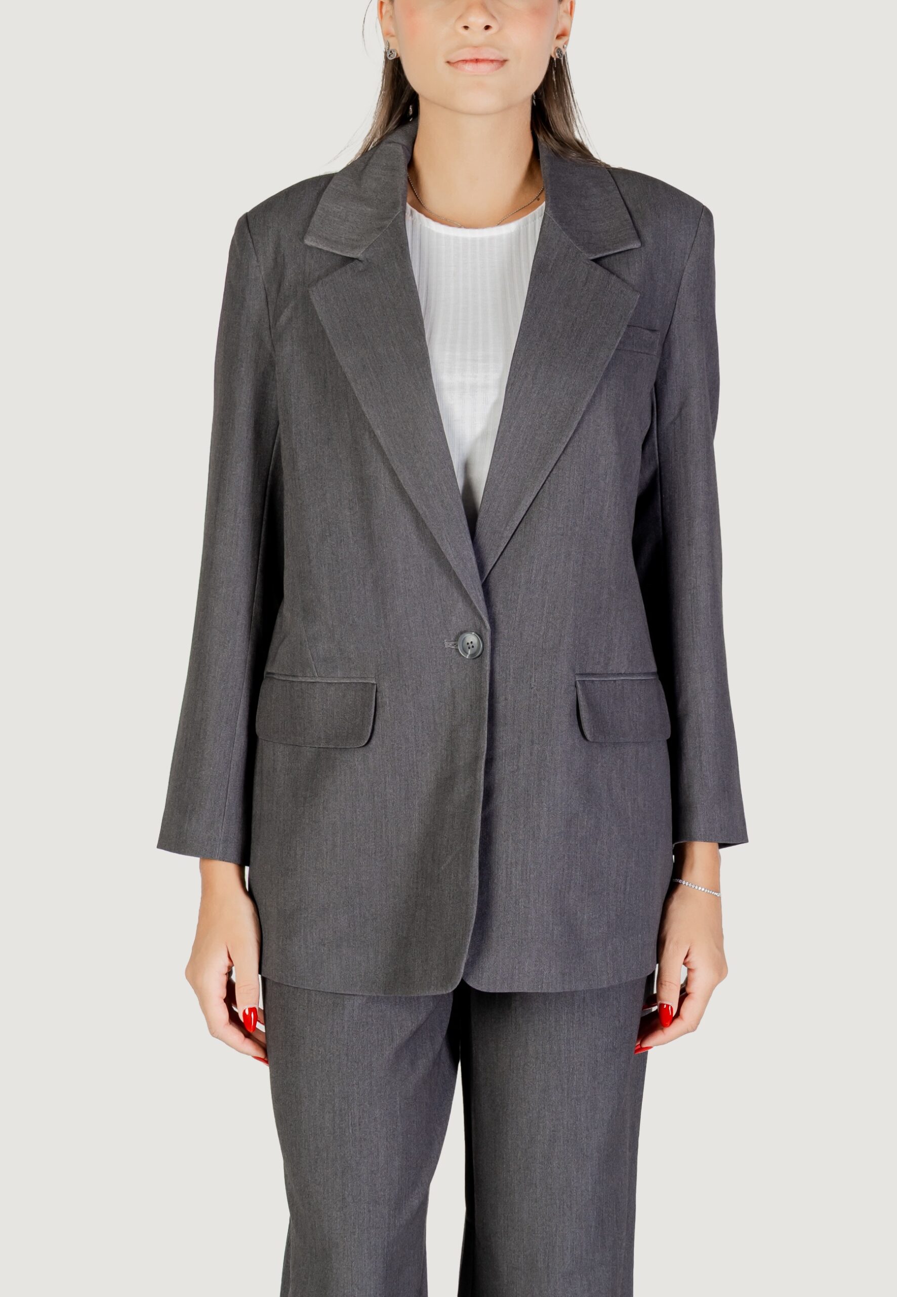 Giacca da completo Only onlhattie-lana l/s overs mel blazer tlr Grigio Scuro - Foto 1