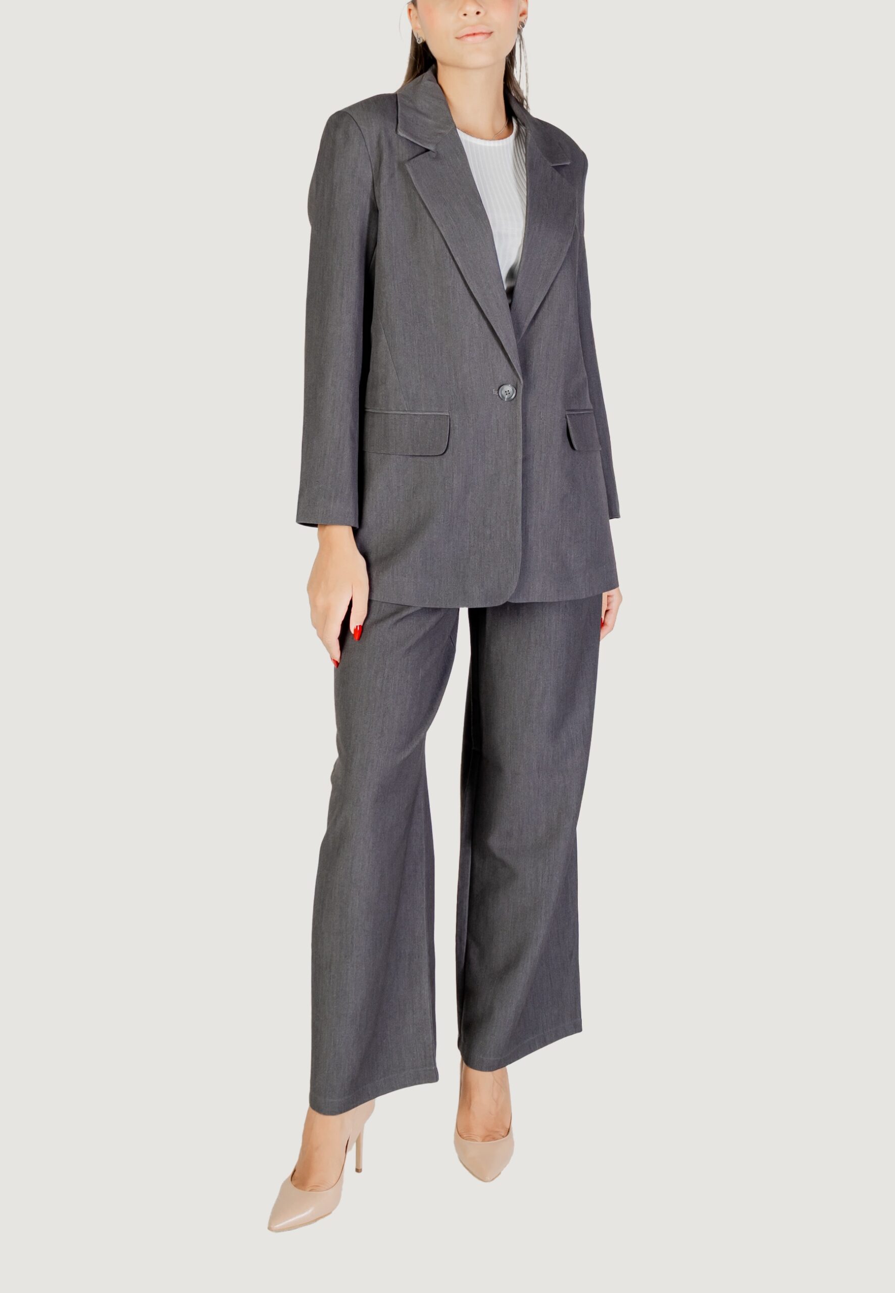 Giacca da completo Only onlhattie-lana l/s overs mel blazer tlr Grigio Scuro - Foto 2