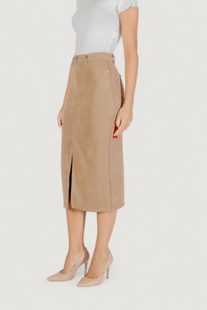 Gonna lunga Only onlstina life mw faux suede skirt cc pnt Beige
