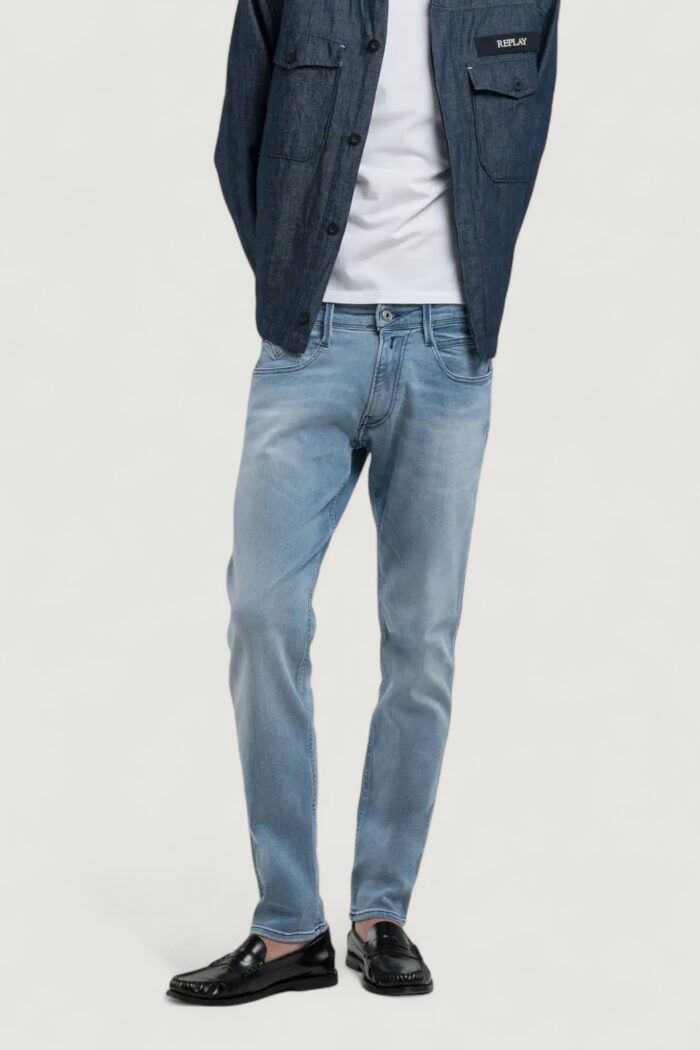 Jeans slim Replay anbass slim Blu Chiaro