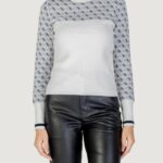 Maglia Guess ls mock neck aubrey 4g swtr Bianco - Blu - Foto 1