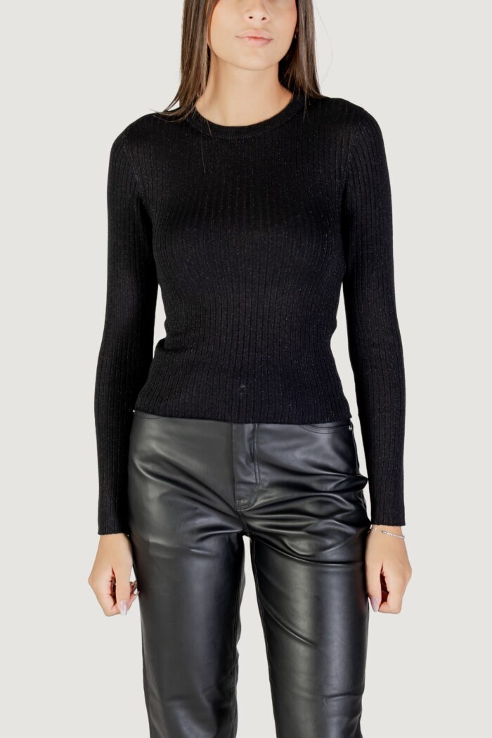 Maglia Jacqueline de Yong jdyplum lurex l/s o-neck pullover knt Black Silver