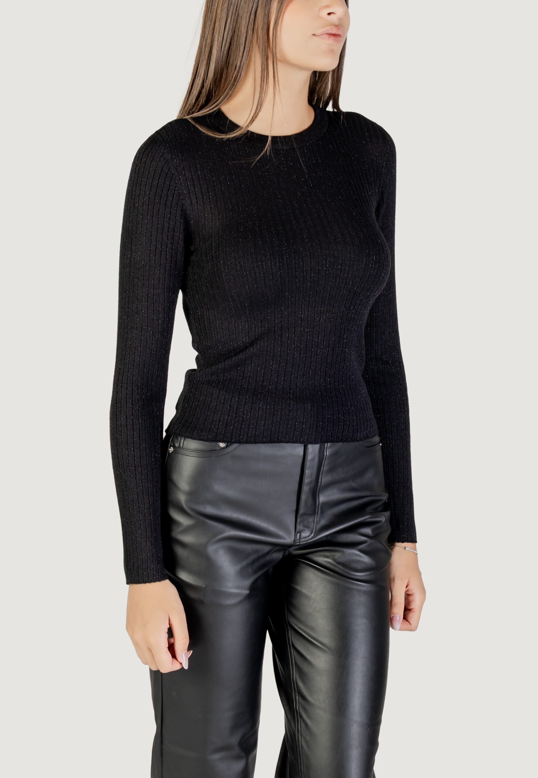 Maglia Jacqueline de Yong jdyplum lurex l/s o-neck pullover knt Black Silver - Foto 3