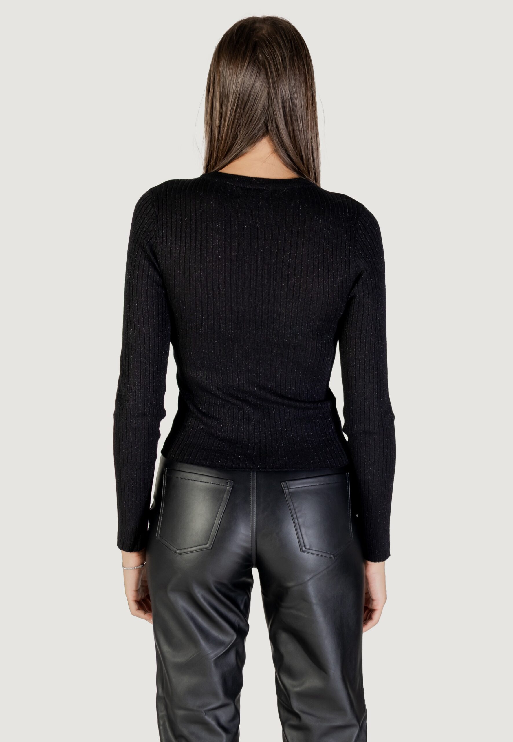 Maglia Jacqueline de Yong jdyplum lurex l/s o-neck pullover knt Black Silver - Foto 4