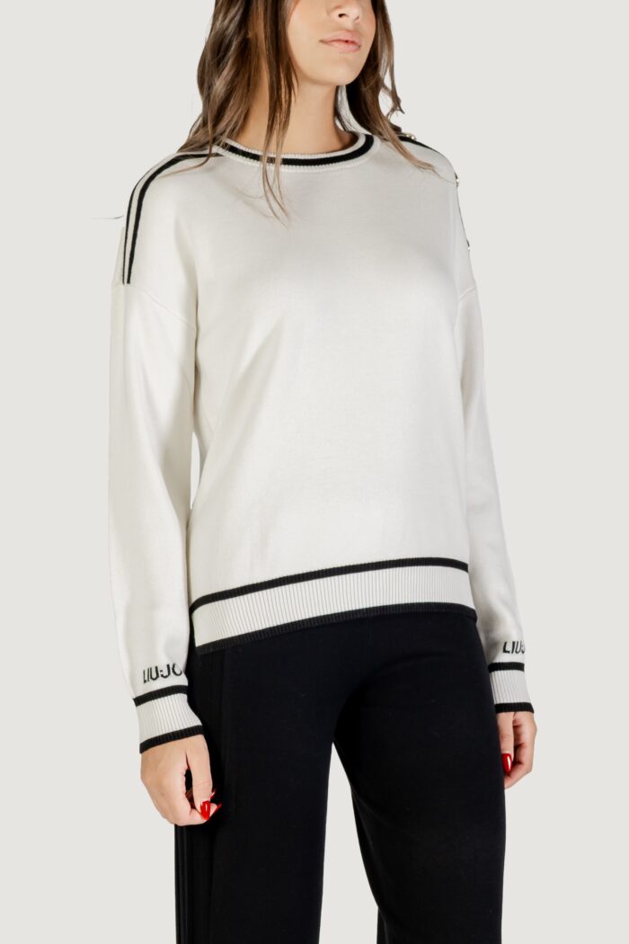 Maglia Liu-Jo ecs maglia chiusa m/l Bianco – Nero