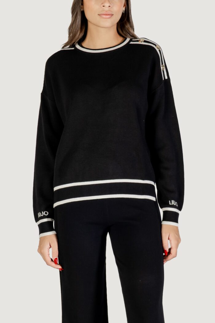 Maglia Liu-Jo ecs maglia chiusa m/l Nero – Bianco