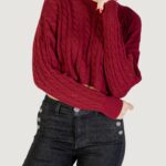 Maglia Only onlbirtie ls short cable o-neck cc knt Bordeaux - Foto 1