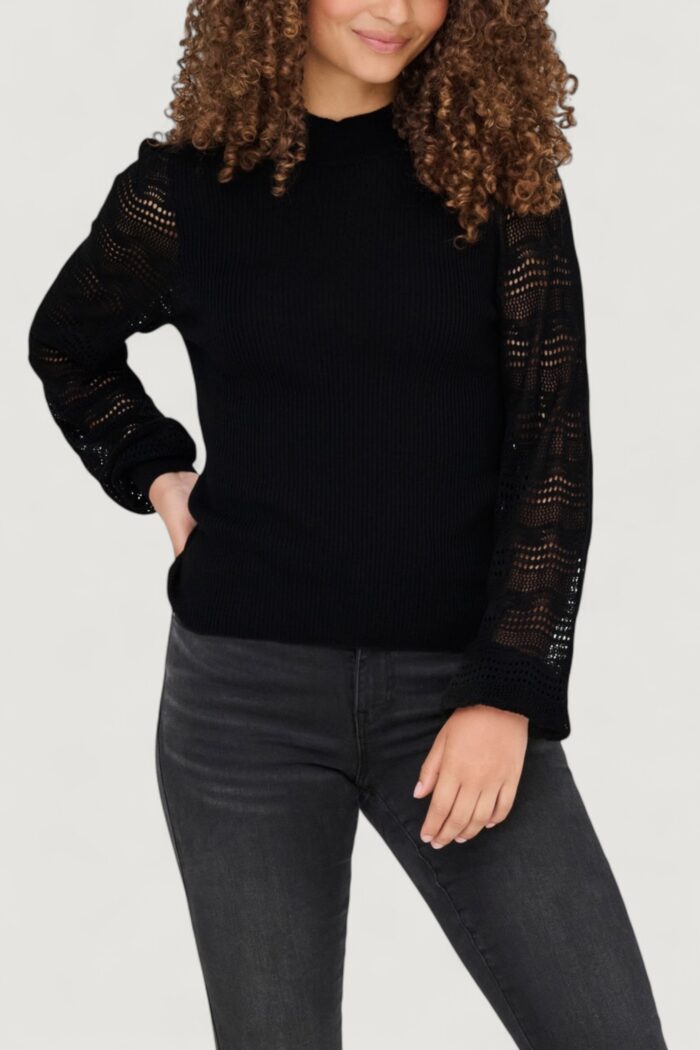 Maglia Only onlannelina ls highneck knt Nero