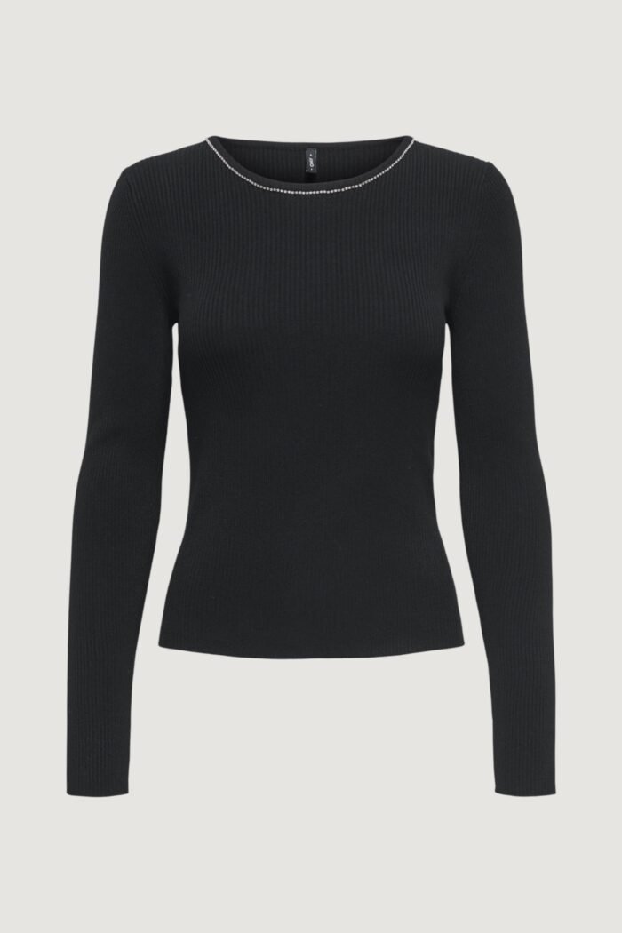Maglia Only onlemma ls bling o-neck knt Nero
