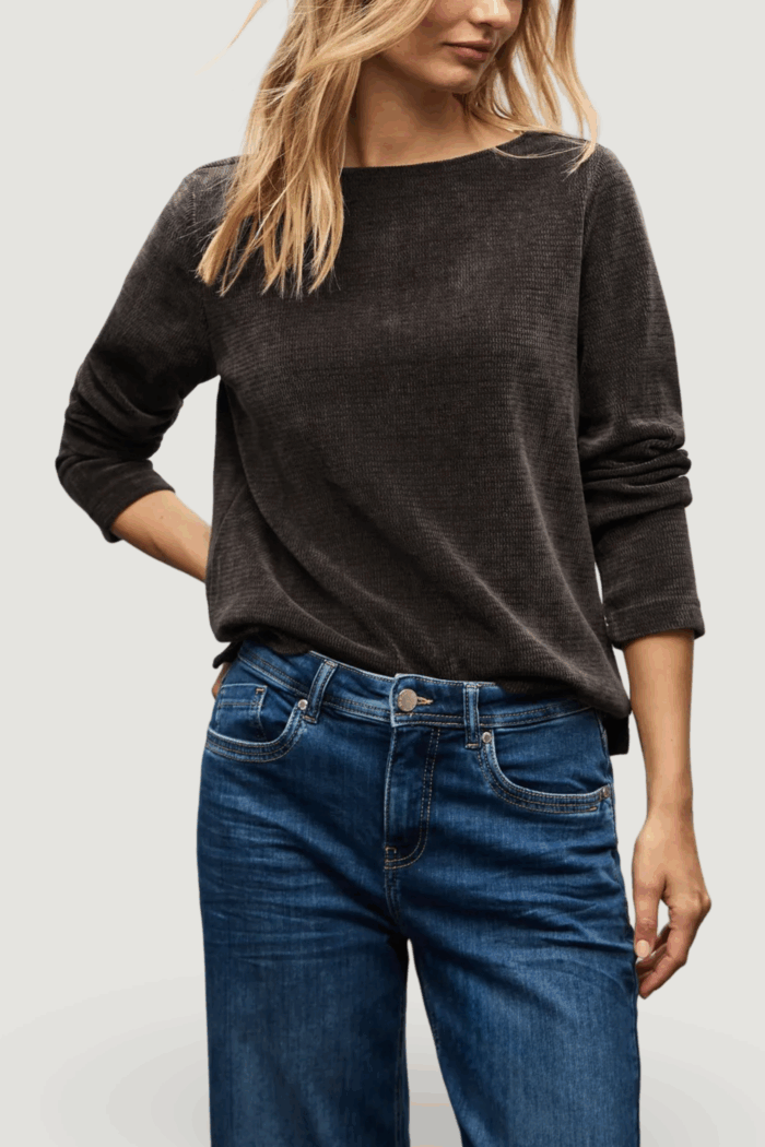 Maglia Street One cosy u-boat neck shirt Marrone