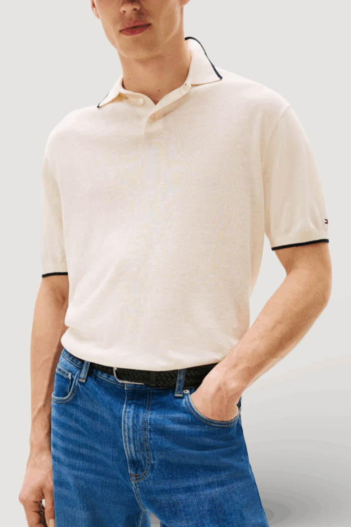 Maglia Tommy Hilfiger tencel linen knitted Avorio