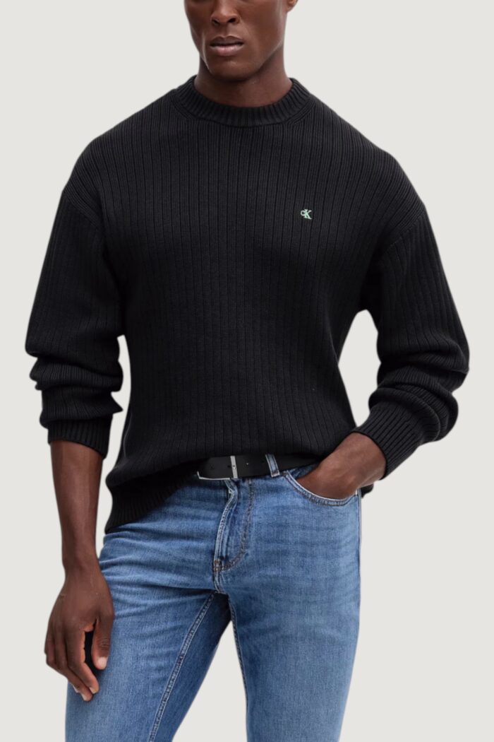 Maglione Calvin Klein Jeans ls vertical texture Nero