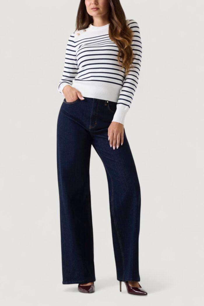 Maglione Guess ls cn helen swtr Bianco – Blu