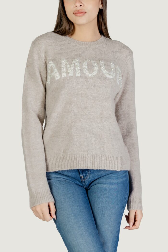Maglione Jacqueline de Yong amour life l/s on pearl jacq pull knt Beige