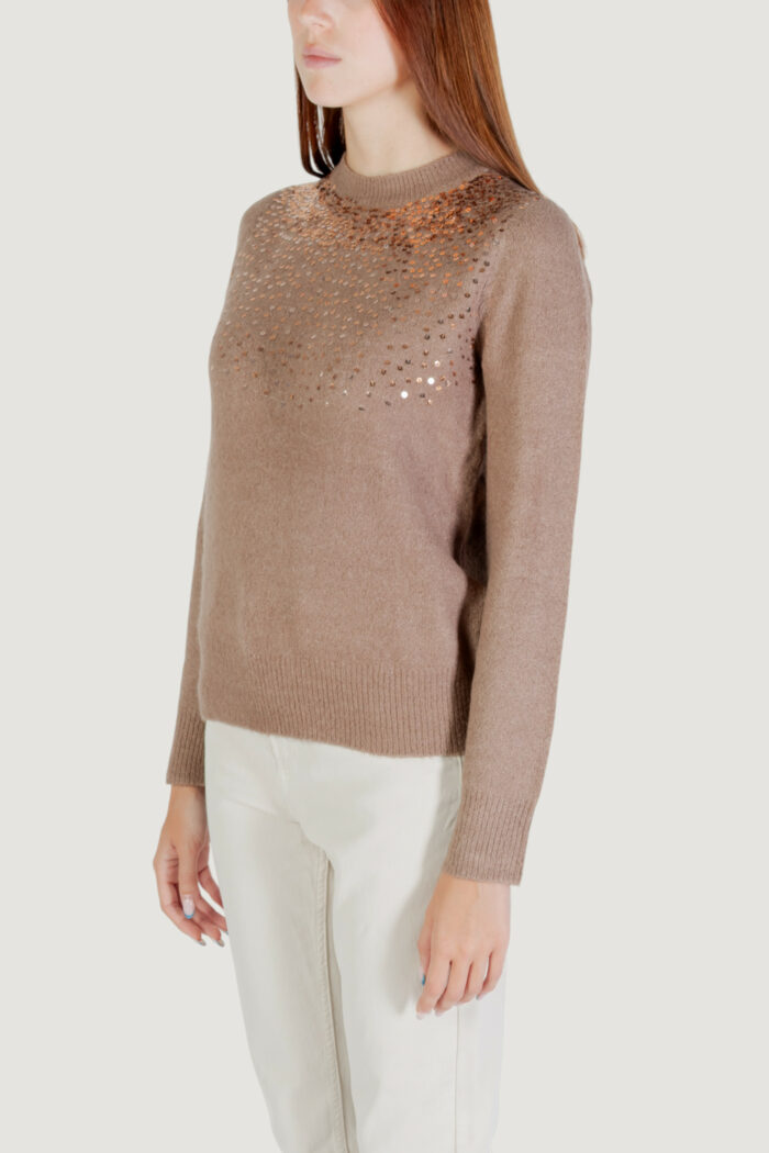 Maglione Jacqueline de Yong jdyamina l/s o-neck sequin pullover knt Beige