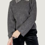 Maglione Jacqueline de Yong jdyaubray life l/s pearl collar pull knt Grigio Scuro - Foto 1