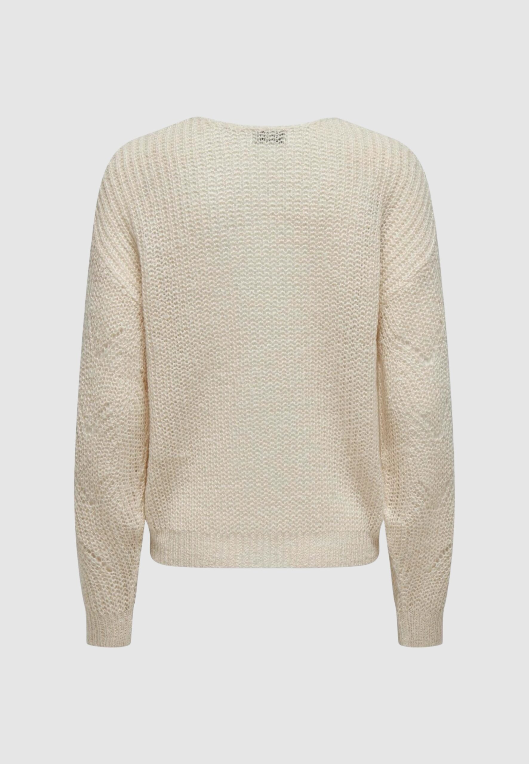 Maglione Jacqueline de Yong jdybadut l/s v-neck struc glitt pull knt Panna - Foto 2