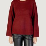 Maglione Only onlrene life ls button o-neck cc knt Bordeaux - Foto 1