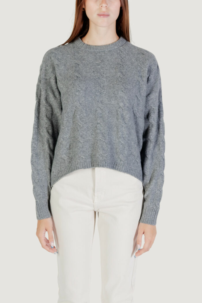 Maglione Only onljeanett life ls cable o-neck cc knt Grigio