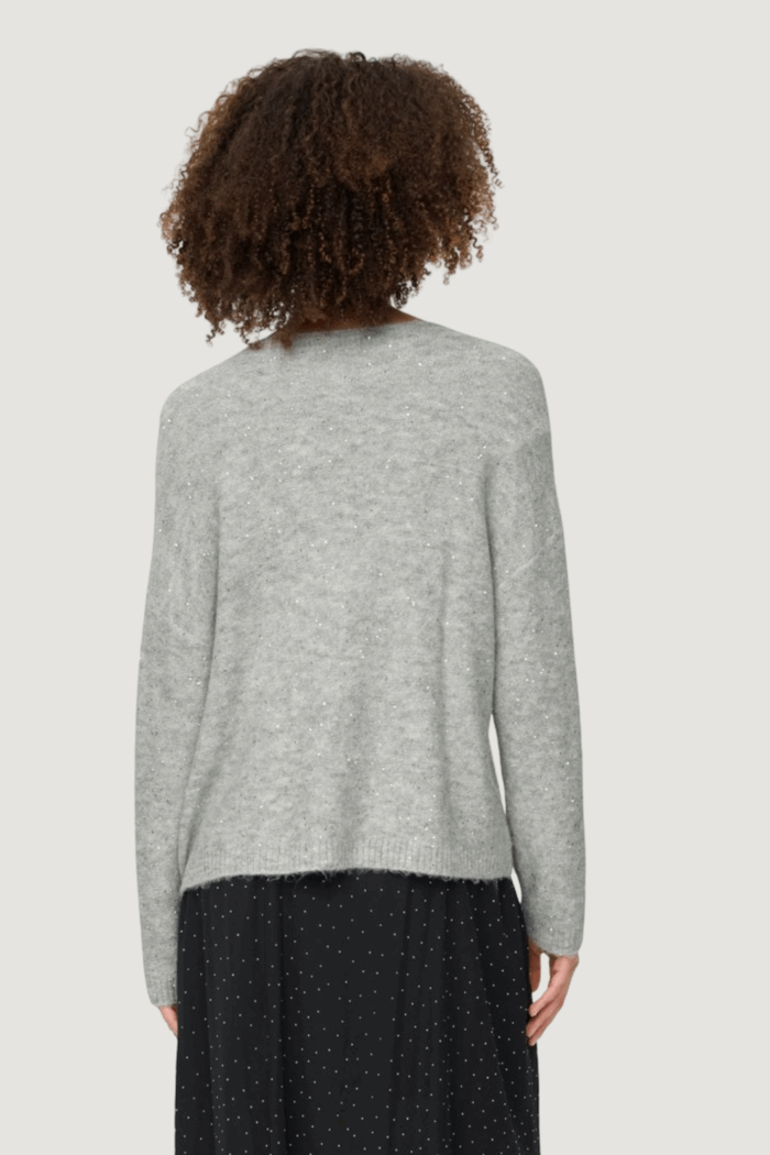 Maglione Only onlarizona ls sequins v-neck pul knt Grigio Chiaro