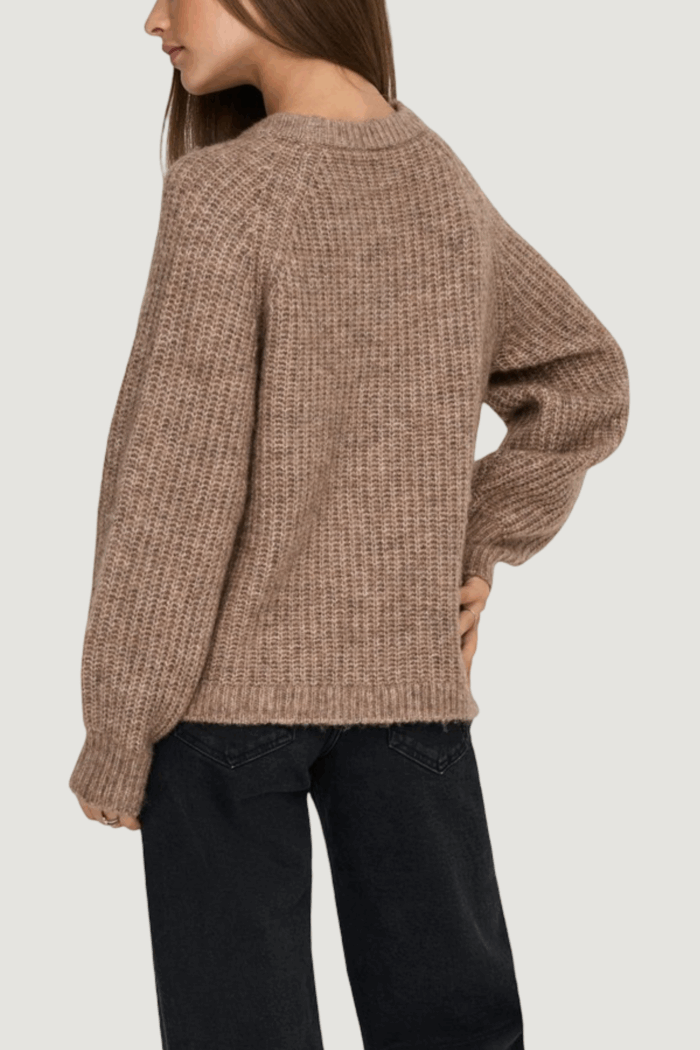 Maglione Only onlgila life ls structure o-neck bf knt Marrone