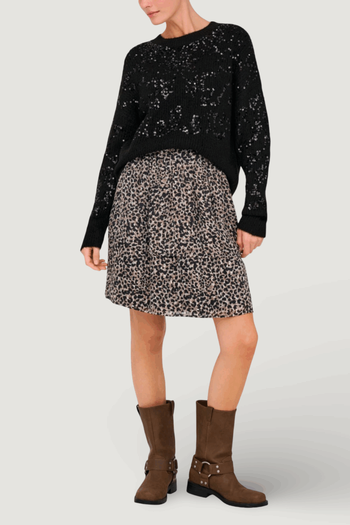 Maglione Only onlalta ls sequin o-neck knt Nero