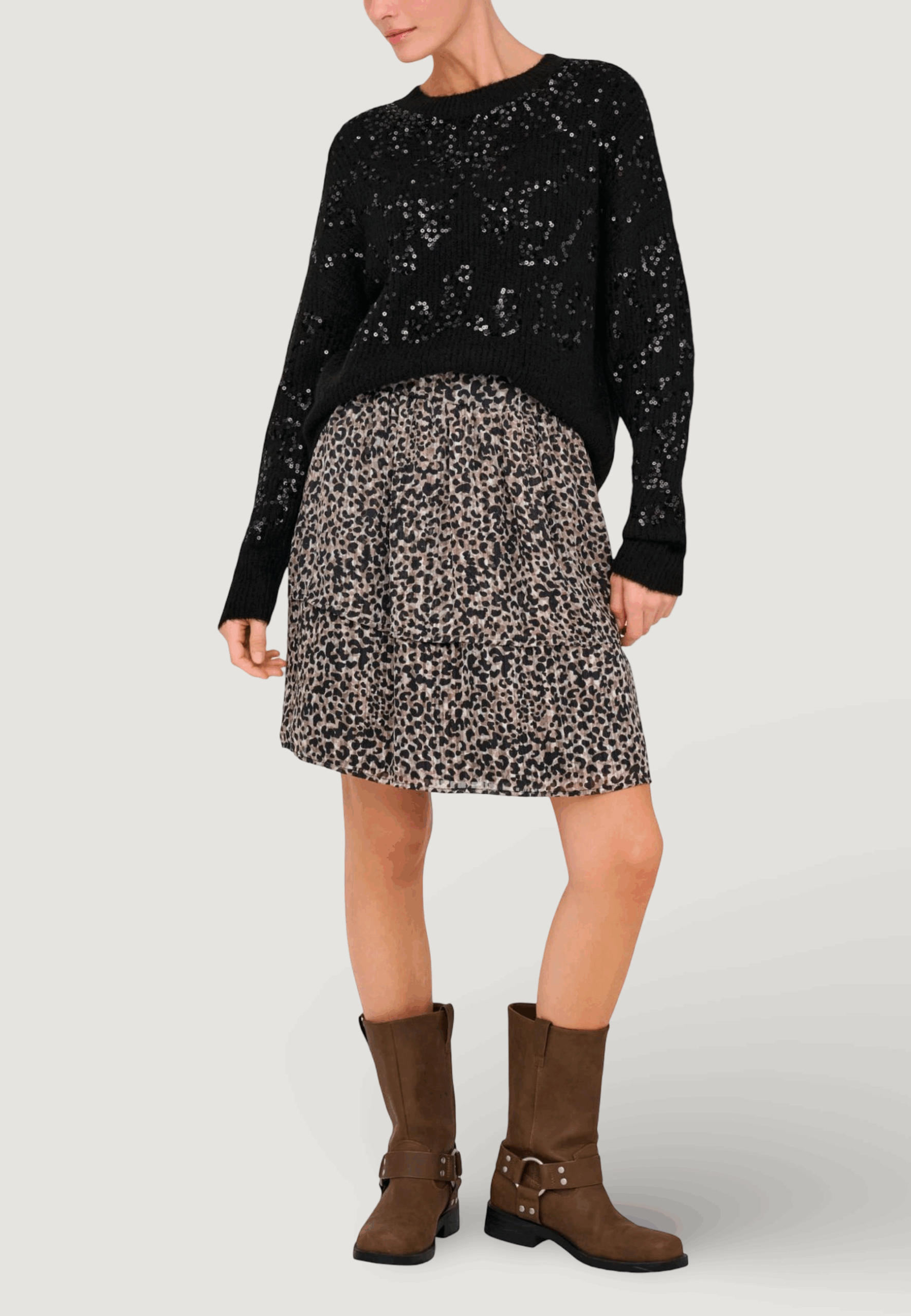 Maglione Only onlalta ls sequin o-neck knt Nero - Foto 2