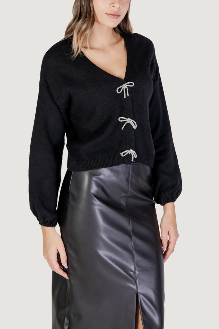 Maglione Only onldonna ls v-neck pullover ex knt Nero