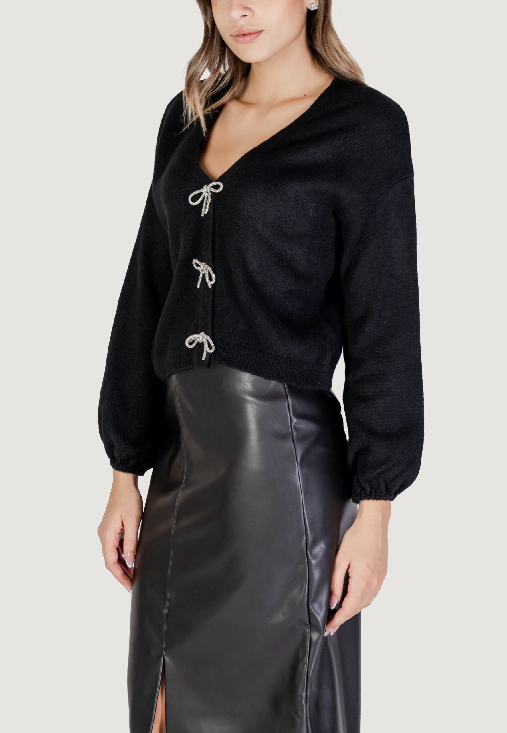 Maglione Only onldonna ls v-neck pullover ex knt Nero - Foto 2