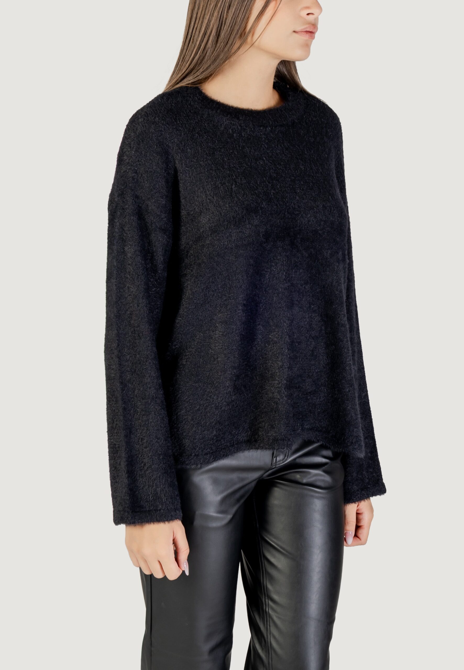 Maglione Only onlpetra ls loose o-neck cc knt Nero - Foto 3