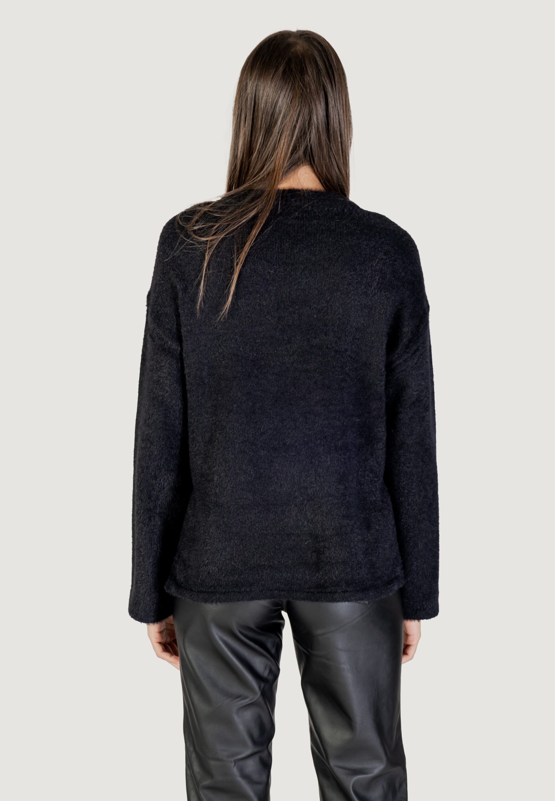 Maglione Only onlpetra ls loose o-neck cc knt Nero - Foto 4