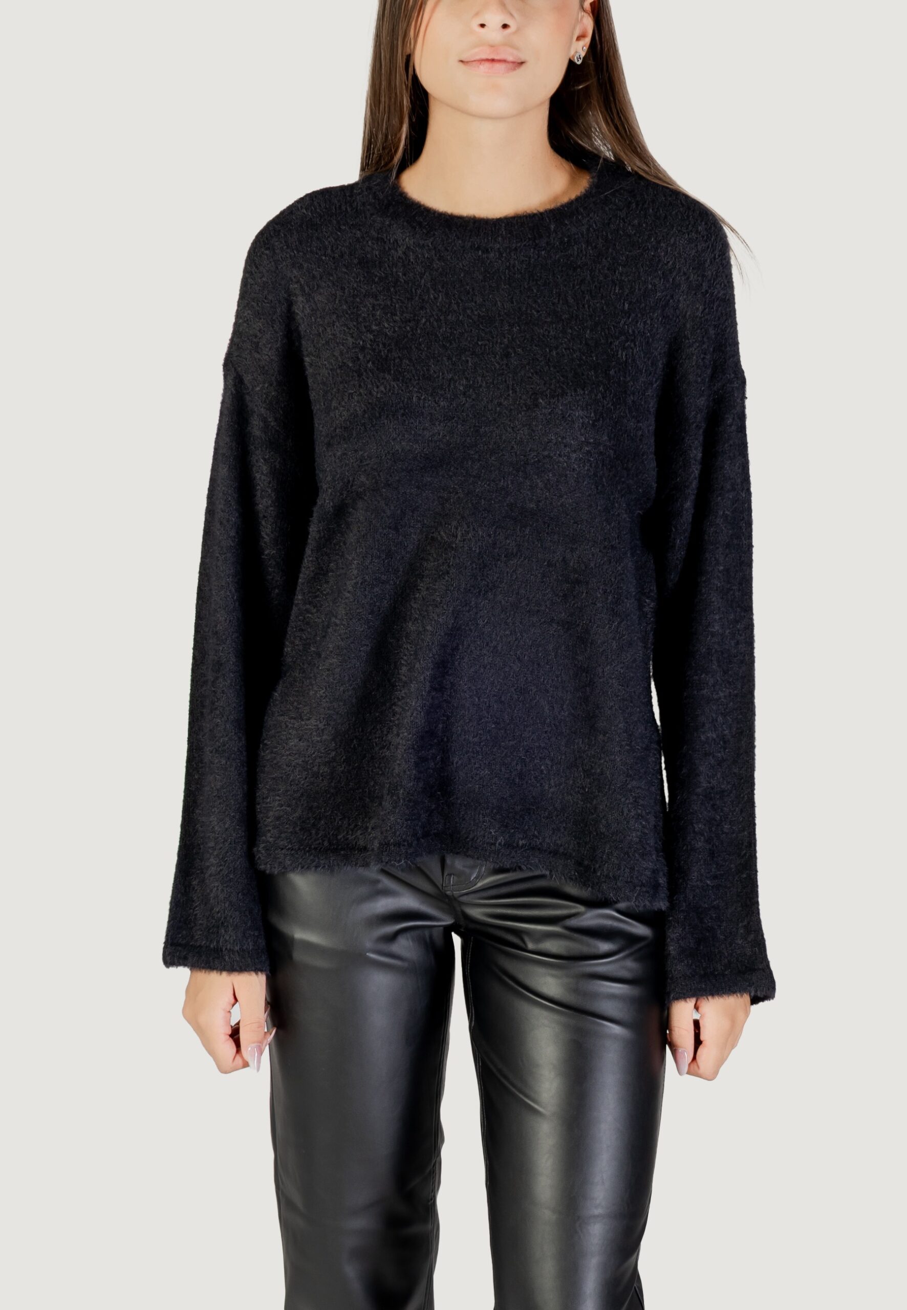 Maglione Only onlpetra ls loose o-neck cc knt Nero - Foto 5