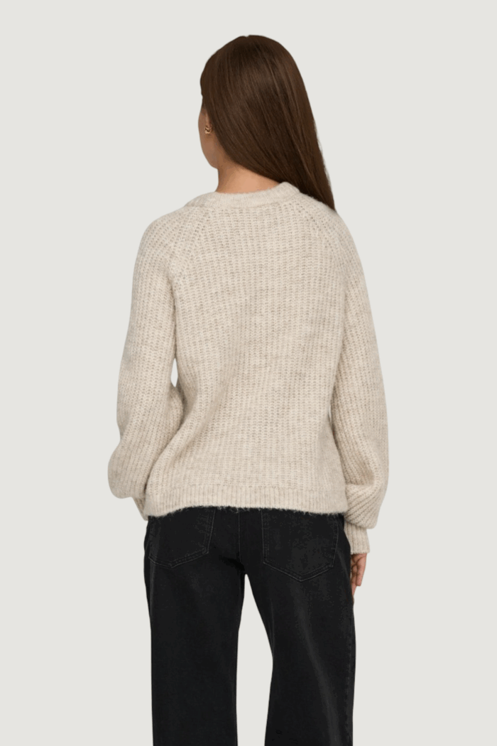Maglione Only onlgila life ls structure o-neck bf knt Panna