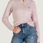 Maglione Only onlkatia ls cable polo cc knt Rosa - Foto 1