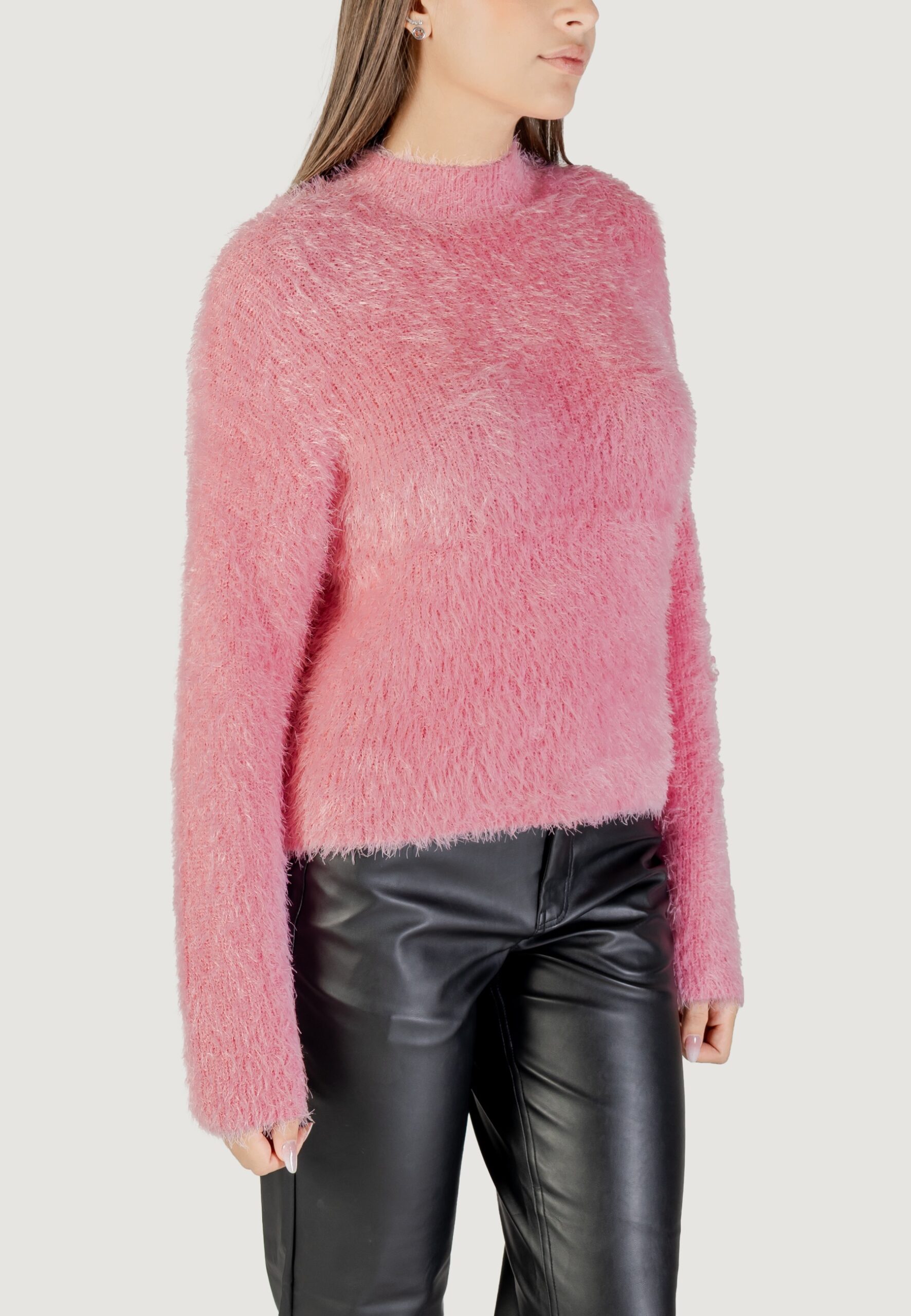 Maglione Only onllulu ls rib highneck cc knt Rosa - Foto 3