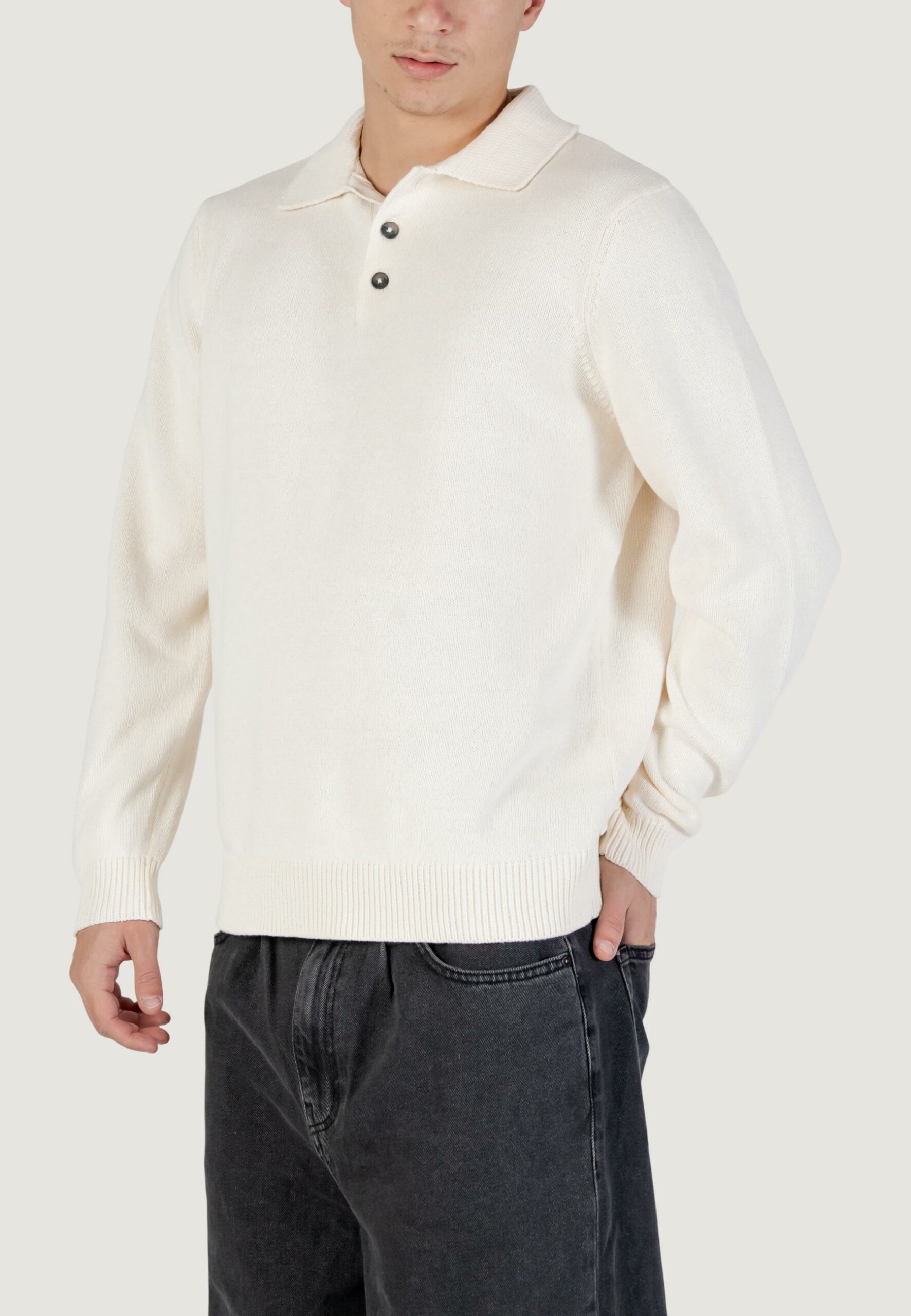 Maglione Only & Sons onshope rlx ls polo knit life Latte - Foto 3