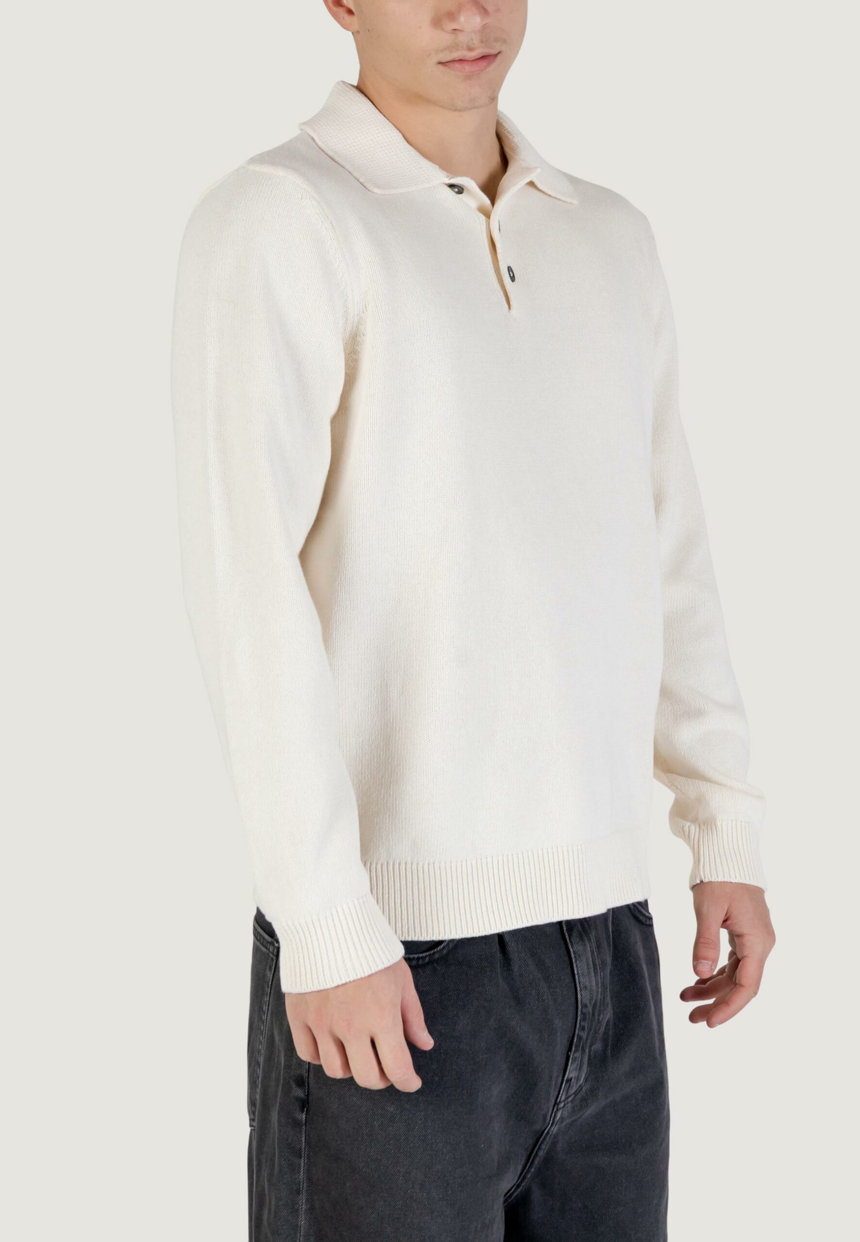 Maglione Only & Sons onshope rlx ls polo knit life Latte - Foto 5