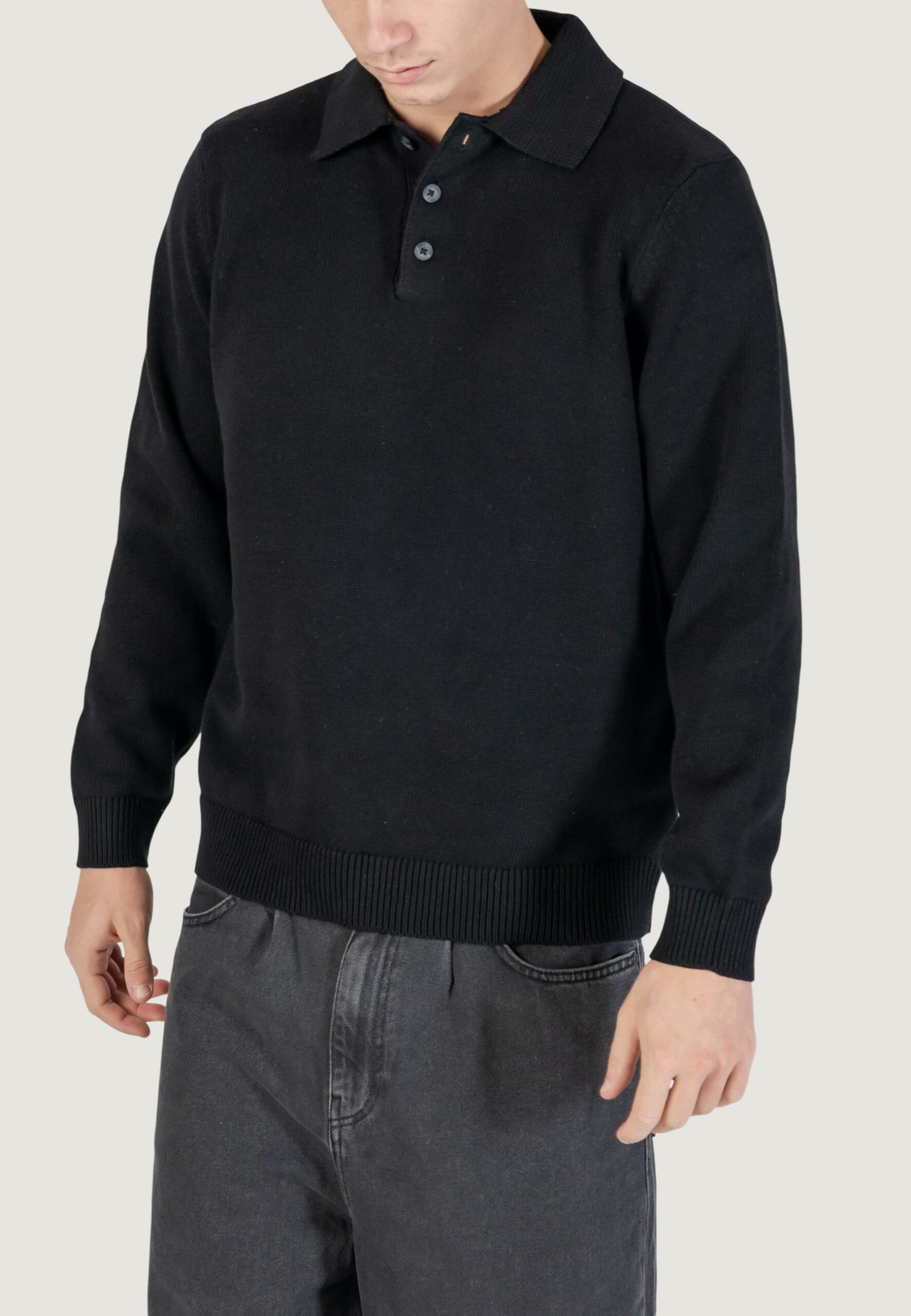 Maglione Only & Sons onshope rlx ls polo knit life Nero - Foto 3